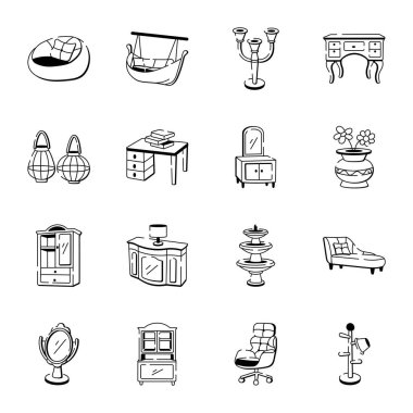 Ev Kalıbı Biçim Simgelerinin Seti 