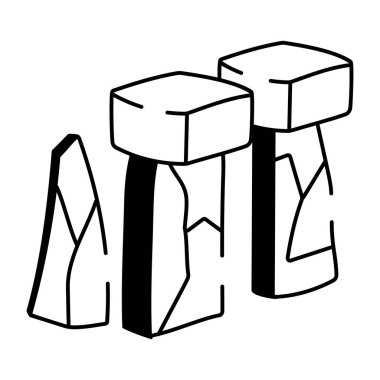 Çivili bir sopa silahını temsil eden çizim tarzı bir ikon.