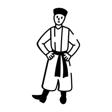 Çivili bir sopa silahını temsil eden çizim tarzı bir ikon.