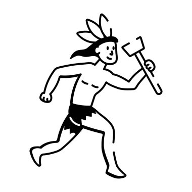 Çivili bir sopa silahını temsil eden çizim tarzı bir ikon.