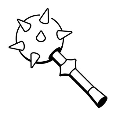 Çivili bir sopa silahını temsil eden çizim tarzı bir ikon.