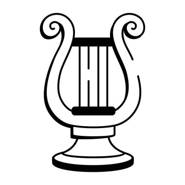 Lir müzik enstrümanını gösteren yarım yamalak bir simge