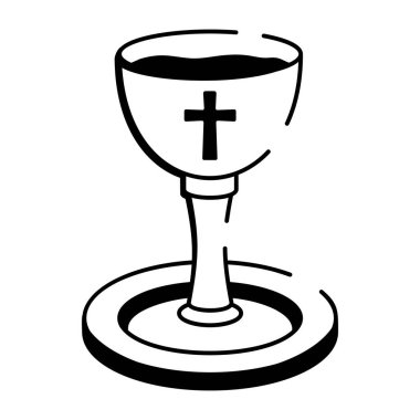 Kutsal kadehi gösteren yarım yamalak bir simge