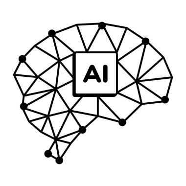 Beyin ağını gösteren el çizimi biçim simgesi