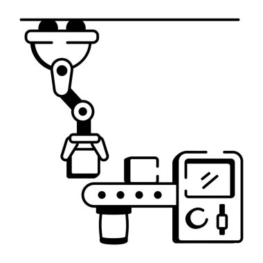 Üretim robotunun kusurlu bir simgesi