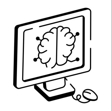 Çevrimiçi öğrenme platformunu gösteren karalama biçimi simgesi