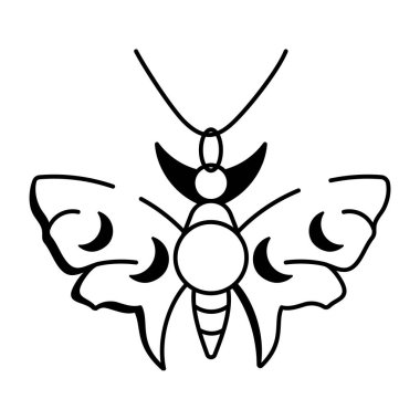 Güve kolyesini tasvir eden yarım yamalak bir resim.