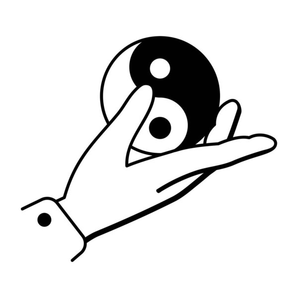 A drawing style icon representing yin yang