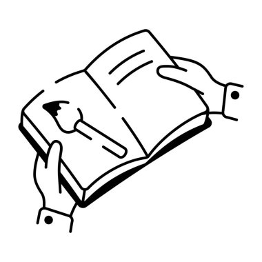 Sanat kitabını gösteren bir el çizimi simgesi