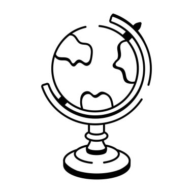 Dünyayı gösteren yarım yamalak bir biçim simgesi