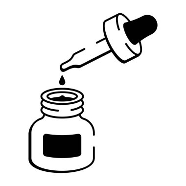 Mürekkep damlatıcısını betimleyen karalama tarzı bir simge