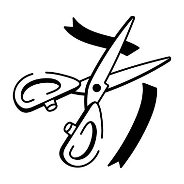 Makas gösteren yarım yamalak bir biçim simgesi