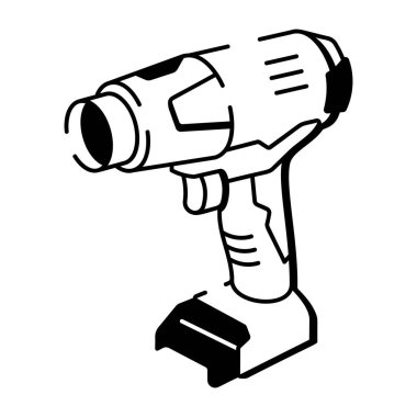 Isı silahı gösteren yarım yamalak bir simge