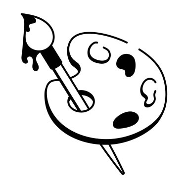 Suluboya paletini gösteren yarım yamalak bir biçim simgesi