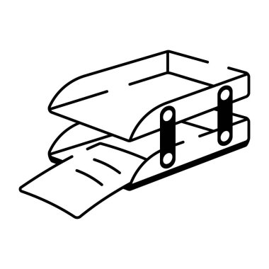 Kağıt tepsisini gösteren bir el çizimi simgesi