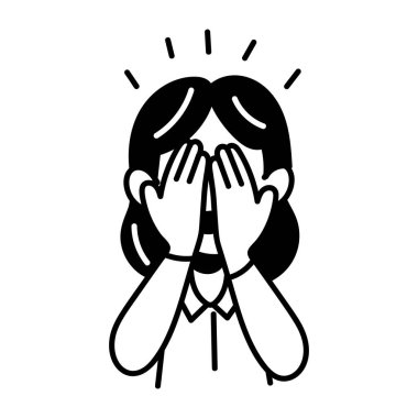 Yüzü kaplayan karakter simgesi el çizimi biçimi 