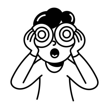 Baş döndürücü bir adamın el çizimi simgesi. 