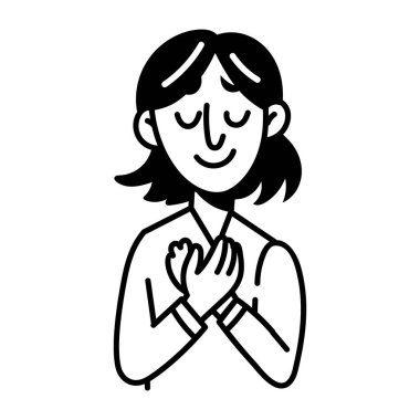 Soğukkanlılığını ifade yoluyla gösteren bir karakter, karalama simgesi