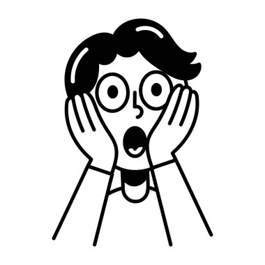 Aklını kaçırmış bir karakteri gösteren bir el çizimi simgesi 