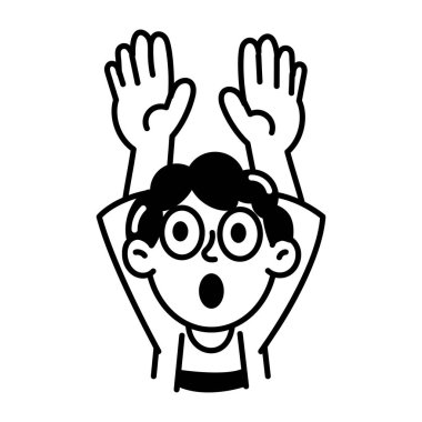 Eller yukarı karakterin karalama tarzı simgesi 