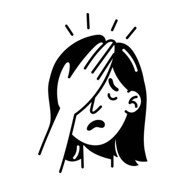 Kafa tokadı atan bir karakter, el çizimi simge 