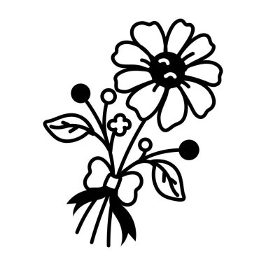 Buketi gösteren karalama tarzı bir simge