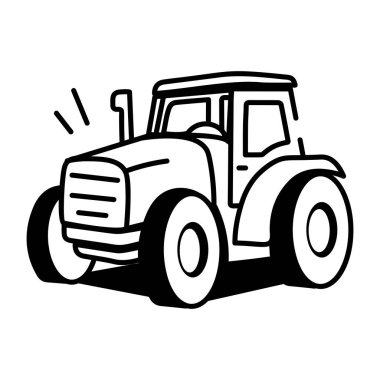 Bir el çizimi biçim simgesi traktörü gösterir