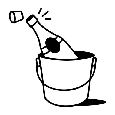 Buz kovası tasvir eden yarım yamalak bir simge