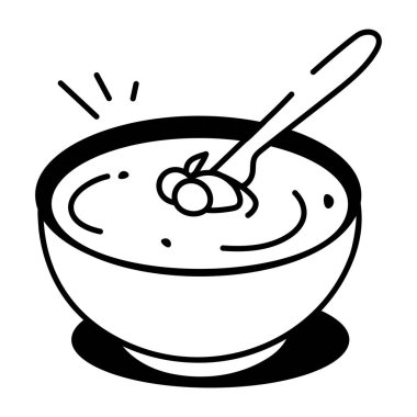 Çorbayı temsil eden bir çizim biçimi simgesi