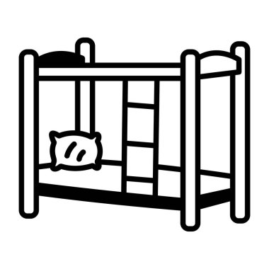 Sığınak yatağını tasvir eden yarım yamalak bir biçim simgesi