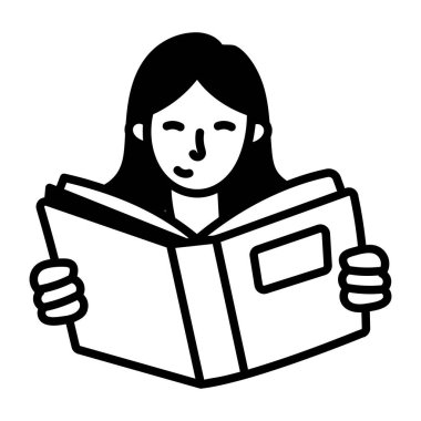 Okuma kitabı gösteren karalama tarzı bir simge
