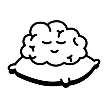 Uyuyan beyni tasvir eden yarım yamalak bir simge