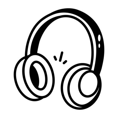 Kulaklıkları gösteren karalama tarzı bir simge