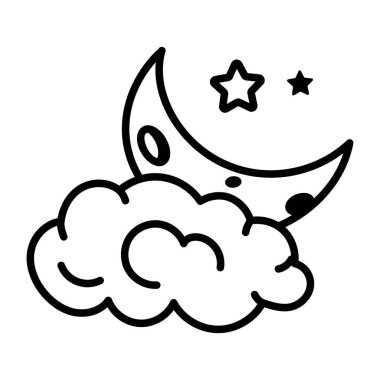 Gece Ay 'ı tasvir eden yarım yamalak bir simge