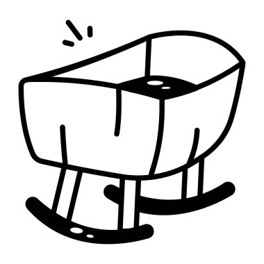 Bebek yatağını gösteren bir el çizimi simgesi