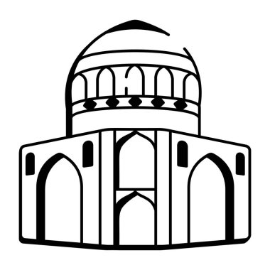 Pers Kubbesi 'ni temsil eden karalama tarzı bir simge