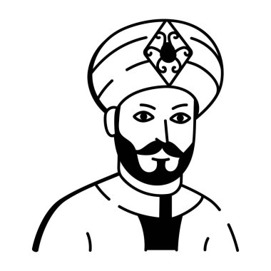 İran türbanını gösteren yarım yamalak bir biçim simgesi