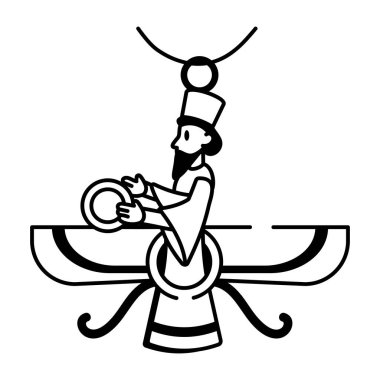 Bir zoroastrian sembolünü temsil eden karalama biçimi simgesi