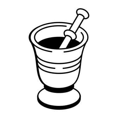 Pers öğütücüsünü gösteren bir el çizimi simgesi