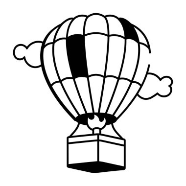 Sıcak hava balonunu gösteren bir el çizimi simgesi
