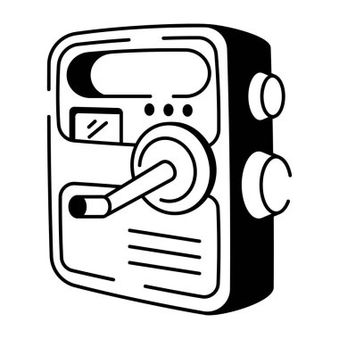 Acil durum radyosunu gösteren yarım yamalak bir simge