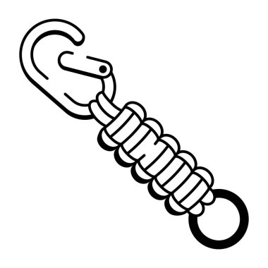 Bir paraşüt anahtarlığı gösteren el çizimi biçim simgesi