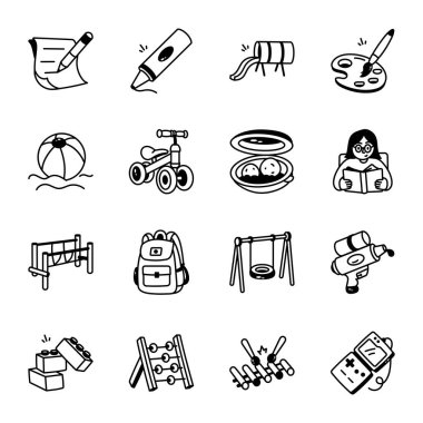 El Çizimi Çocukluk Simgeleri 