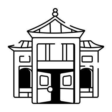 Himalaya tapınağını gösteren yarım yamalak bir simge.