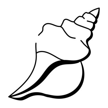 Deniz kabuğunu gösteren karalama tarzı bir simge