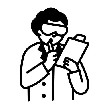 Laboratuvar doktorunu gösteren karalama tarzı bir simge