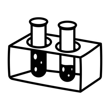 Test tüpünü temsil eden yarım yamalak bir biçim simgesi