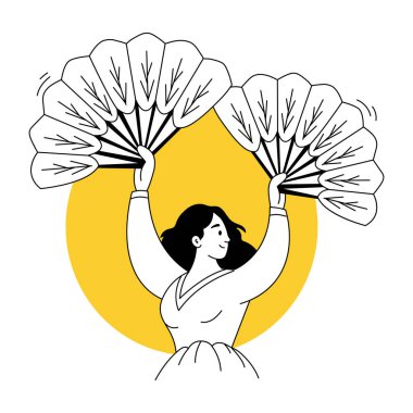 Bir dansçıyı temsil eden çizim stili.