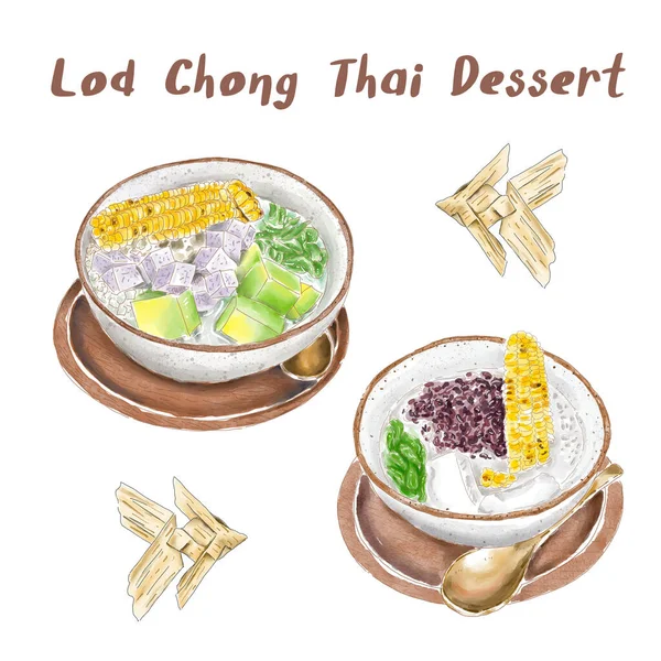 Lod Chong Thai Dessert Coconut Milk —  Fotos de Stock