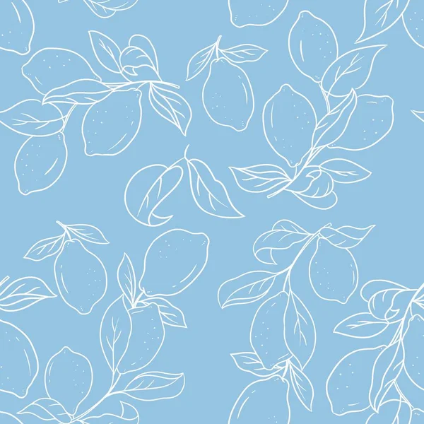 Lemon Brunch Sketch Background Seamless — Stock Photo, Image